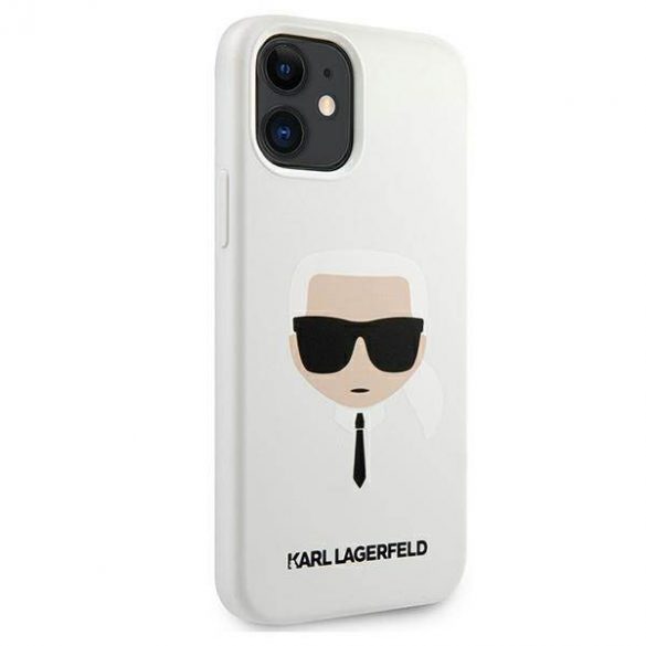 Karl Lagerfeld KLHCP12SSLKHWH iPhone 12 mini 5,4" alb/alb  hard Husă Silicone Karl's Head