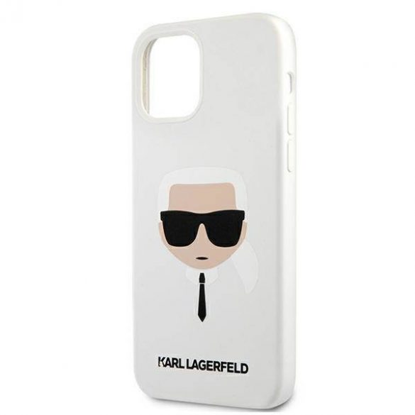 Karl Lagerfeld KLHCP12SSLKHWH iPhone 12 mini 5,4" alb/alb  hard Husă Silicone Karl's Head