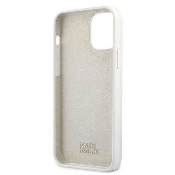 Karl Lagerfeld KLHCP12SSLKHWH iPhone 12 mini 5,4" alb/alb  hard Husă Silicone Karl's Head