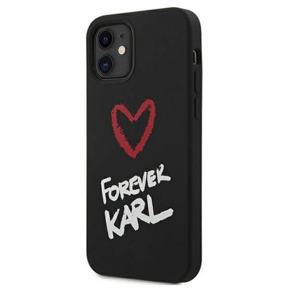 Karl Lagerfeld KLHCP12SSILKRBK Husă rigidă pentru iPhone 12 mini 5,4" czarny/negru Silicon Forever Karl