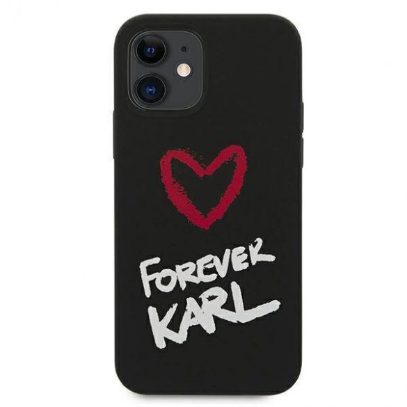 Karl Lagerfeld KLHCP12SSILKRBK Husă rigidă pentru iPhone 12 mini 5,4" czarny/negru Silicon Forever Karl