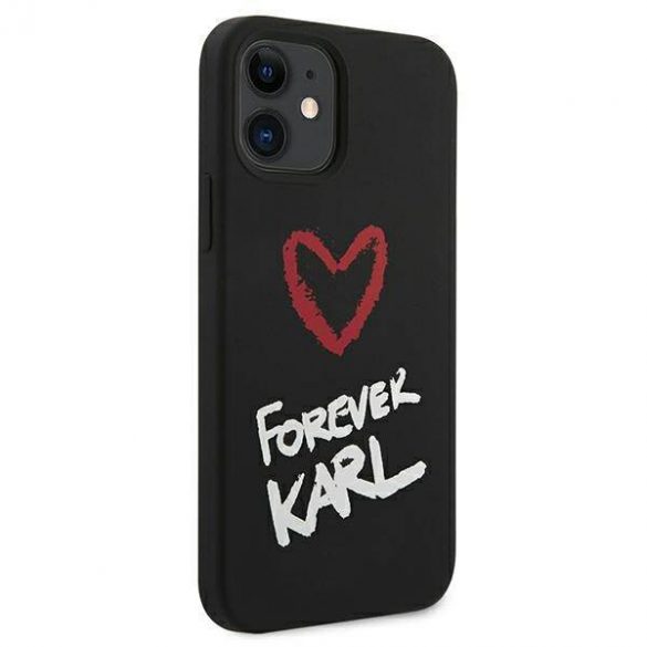 Karl Lagerfeld KLHCP12SSILKRBK Husă rigidă pentru iPhone 12 mini 5,4" czarny/negru Silicon Forever Karl