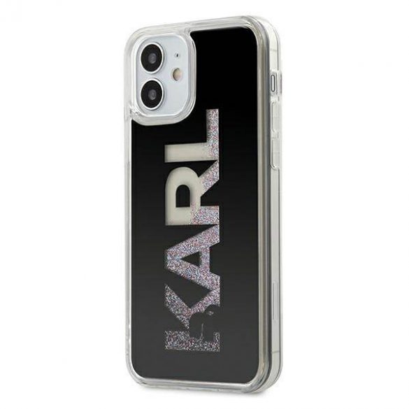 Karl Lagerfeld KLHCP12SKLMLBK Carcasă rigidă pentru iPhone 12 mini, 5,4" czarny/negru, Karl Logo Glitter