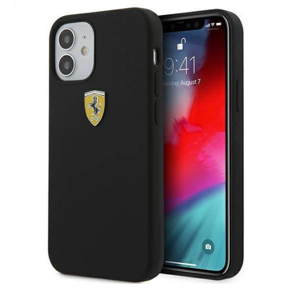 Ferrari FESSIHCP12SBK iPhone 12 mini 5,4" carcasă rigidă/neagră Carcasă din silicon On Track