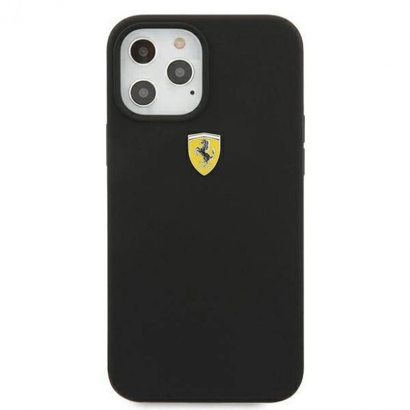 Carcasă rigidă Ferrari FESSIHCP12LBK pentru iPhone 12 Pro Max, 6,7 inchi, neagră/czarny Husă din silicon On Track