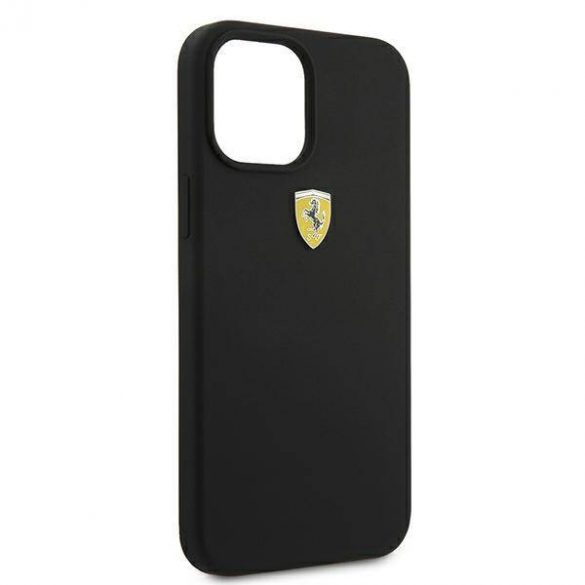 Carcasă rigidă Ferrari FESSIHCP12LBK pentru iPhone 12 Pro Max, 6,7 inchi, neagră/czarny Husă din silicon On Track