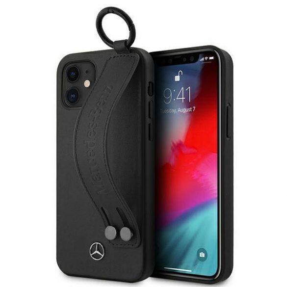 Mercedes MEHCP12SLSSBK iPhone 12 mini 5,4" carcasa rigidă neagră Strap Line