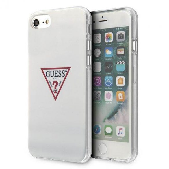 Guess GUHCI8PCUCTLWH iPhone 7/8/SE 2020 / SE 2022 alb/alb  hard Husă Triangle Collection husă