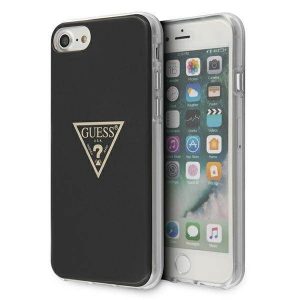 Guess GUHCI8PCUMPTBK iPhone 7/8/SE 2020 / SE 2022 carcasă rigidă neagră Husă Metal Collection