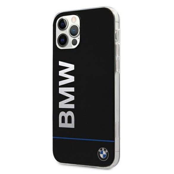 Etui BMW BMHCP12MPCUBBK Carcasă rigidă pentru iPhone 12/12 Pro 6,1" czarny/negru Husă cu logo imprimat semnătură