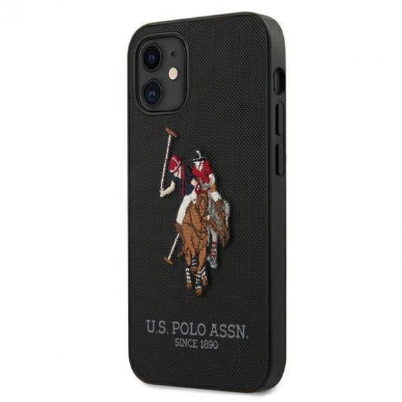 US Polo USHCP12SPUGFLBK Husă pentru iPhone 12 mini, 5,4" czarny/negru, Polo Embroidery Collection