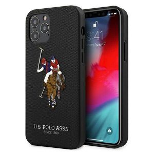 US Polo USHCP12MPUGFLBK Husă Polo Embroidery Collection pentru iPhone 12/12 Pro 6,1 inchi, negru/czarny