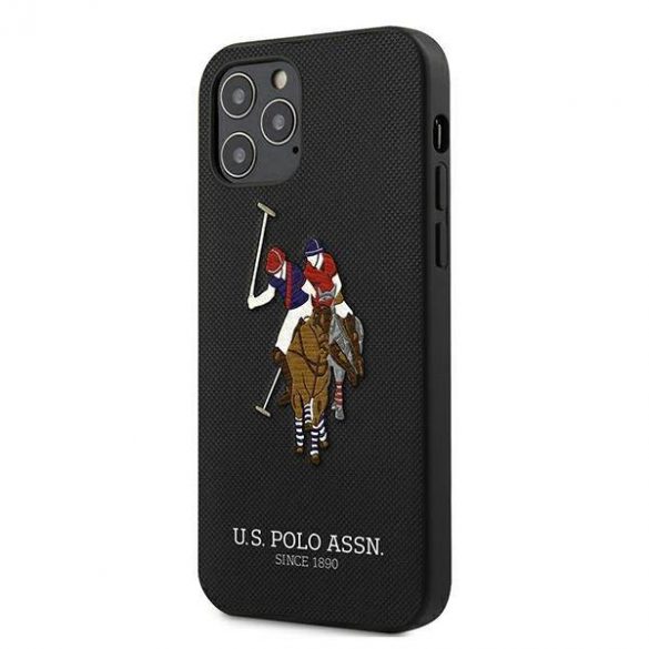 US Polo USHCP12MPUGFLBK Husă Polo Embroidery Collection pentru iPhone 12/12 Pro 6,1 inchi, negru/czarny