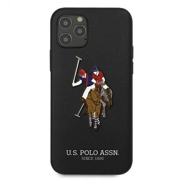 US Polo USHCP12MPUGFLBK Husă Polo Embroidery Collection pentru iPhone 12/12 Pro 6,1 inchi, negru/czarny