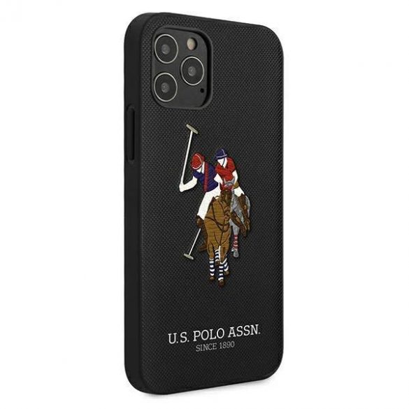 US Polo USHCP12MPUGFLBK Husă Polo Embroidery Collection pentru iPhone 12/12 Pro 6,1 inchi, negru/czarny