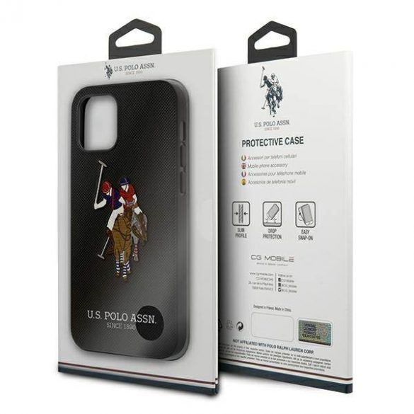 US Polo USHCP12MPUGFLBK Husă Polo Embroidery Collection pentru iPhone 12/12 Pro 6,1 inchi, negru/czarny