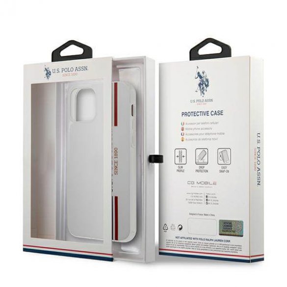 US Polo USHCP12MPCUSSWH Husă Tricolor Collection pentru iPhone 12/12 Pro 6,1" biały/alb