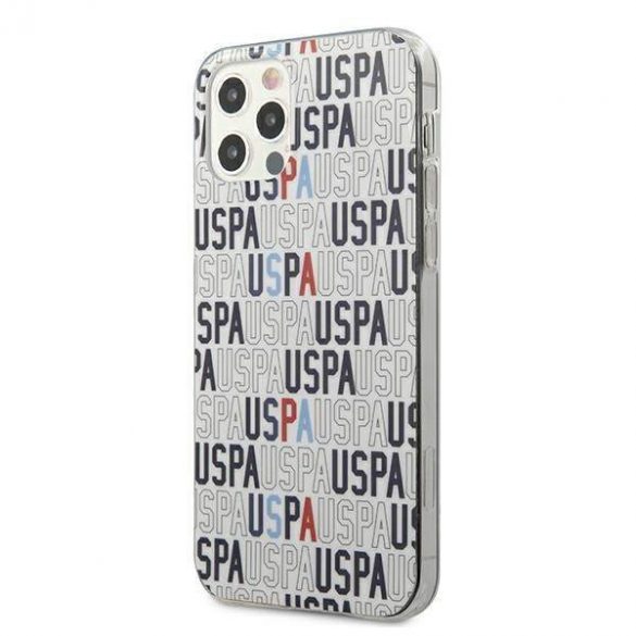 US Polo USHCP12MPCUSPA6 Husă pentru iPhone 12/12 Pro 6,1" biały/alb Logo Mania Collection