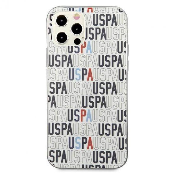 US Polo USHCP12MPCUSPA6 Husă pentru iPhone 12/12 Pro 6,1" biały/alb Logo Mania Collection