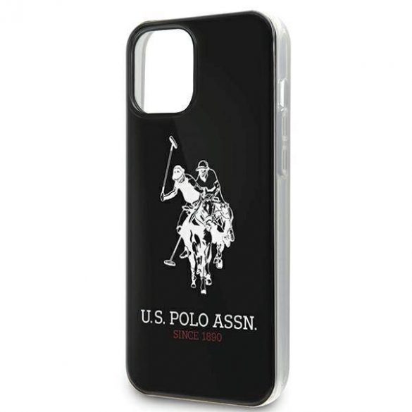 US Polo USHCP12MTPUHRBK Husă pentru iPhone 12/12 Pro 6,1 inchi, neagră/neagră, Shiny Big Logo