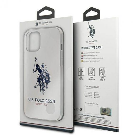 US Polo USHCP12MTPUHRWH Husă pentru iPhone 12/12 Pro 6,1" biał/alb Shiny Big Logo