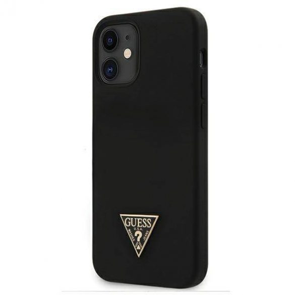 Guess GUHCP12SLSTMBK iPhone 12 mini 5,4" negru/czarny husă rigidă Silicon Triangle Logo