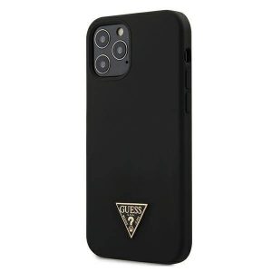 Guess GUHCP12MLSTMBK iPhone 12/12 Pro 6,1" negru/czarny Husă siliconică cu logo triunghi