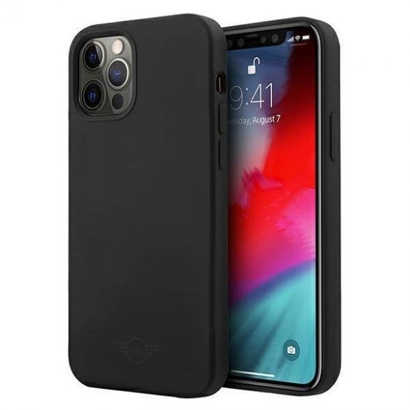 Mini MIHCP12LSLTBK Husă rigidă pentru iPhone 12 Pro Max 6,7 inchi, negru/czarny, silicon ton pe ton