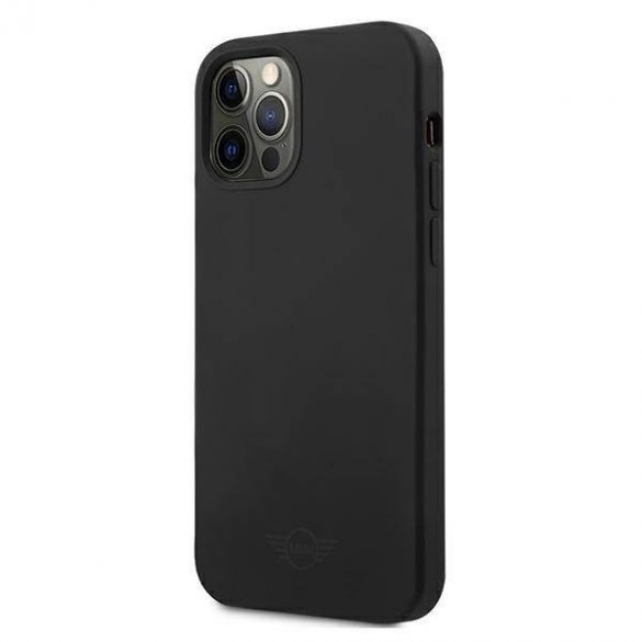 Mini MIHCP12LSLTBK Husă rigidă pentru iPhone 12 Pro Max 6,7 inchi, negru/czarny, silicon ton pe ton