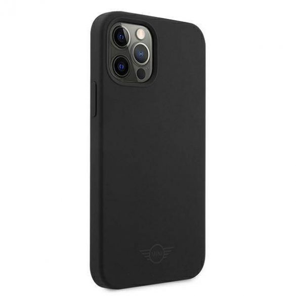 Mini MIHCP12LSLTBK Husă rigidă pentru iPhone 12 Pro Max 6,7 inchi, negru/czarny, silicon ton pe ton