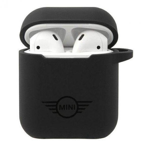 Husă mini MIACA2SLTBK pentru AirPods 1/2 husă rigidă, neagră, colecție de silicon