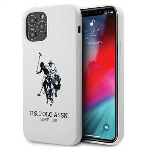 US Polo USHCP12MSLHRWH Husă colecție din silicon pentru iPhone 12/12 Pro 6,1" biały/alb