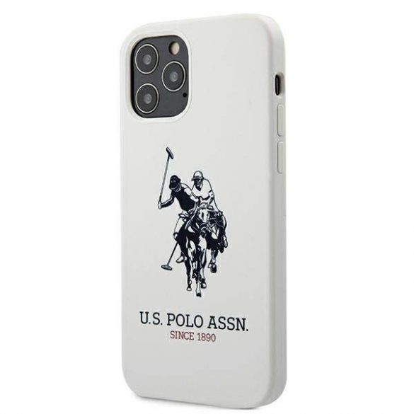 US Polo USHCP12MSLHRWH Husă colecție din silicon pentru iPhone 12/12 Pro 6,1" biały/alb