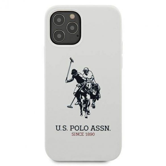 US Polo USHCP12MSLHRWH Husă colecție din silicon pentru iPhone 12/12 Pro 6,1" biały/alb