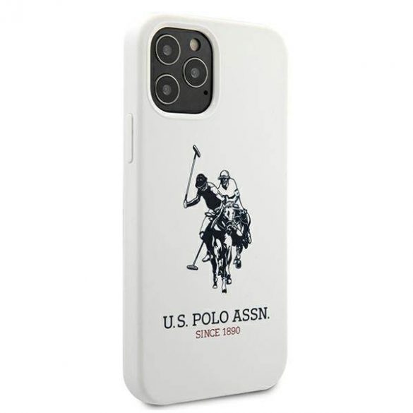 US Polo USHCP12MSLHRWH Husă colecție din silicon pentru iPhone 12/12 Pro 6,1" biały/alb