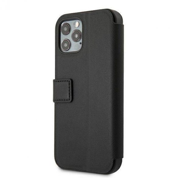 US Polo USFLBKP12MPUGFLBK Husă Polo Brodery Collection pentru iPhone 12/12 Pro 6,1" cu carte neagră/czarny