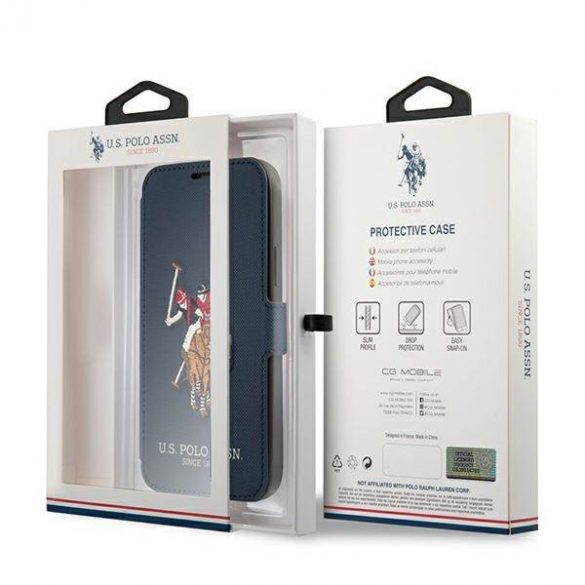 US Polo USFLBKP12MPUGFLNV Husă pentru iPhone 12/12 Pro 6,1" granatowy/marine carte Polo Embroidery Collection