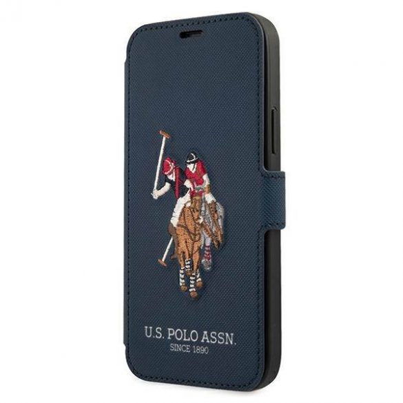 US Polo USFLBKP12LPUGFLNV Carcasa pentru iPhone 12 Pro Max 6,7" granatowy/marine cu carte Polo Embroidery Collection