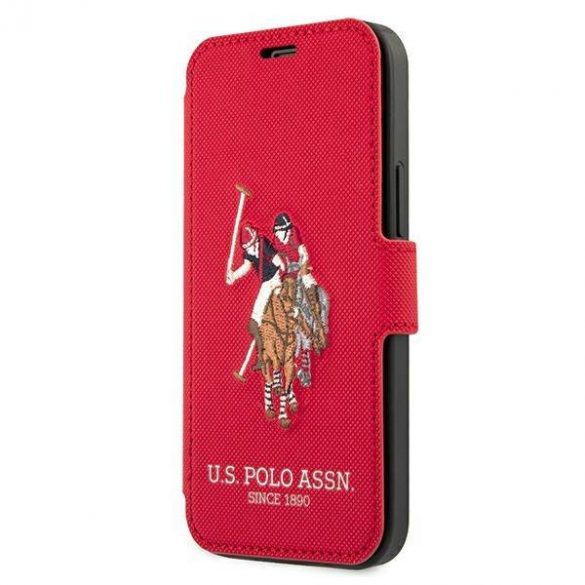 US Polo USFLBKP12SPUGFLRE Husă pentru iPhone 12 mini 5,4" czerwony/carte roșie Polo Embroidery Collection