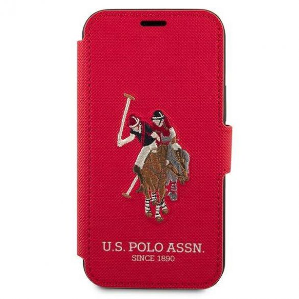 US Polo USFLBKP12SPUGFLRE Husă pentru iPhone 12 mini 5,4" czerwony/carte roșie Polo Embroidery Collection