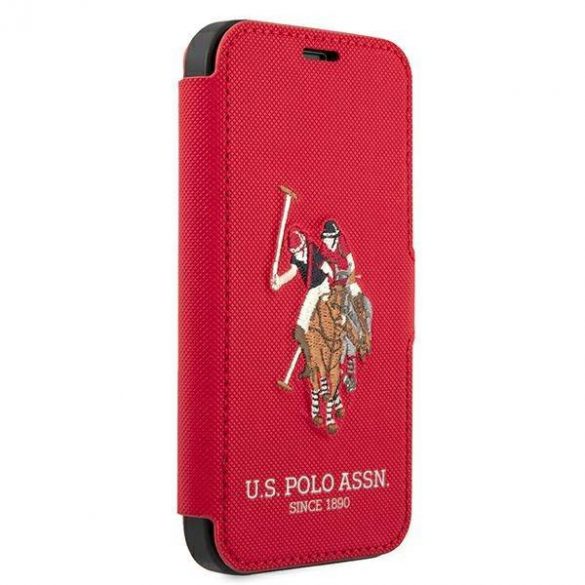 US Polo USFLBKP12SPUGFLRE Husă pentru iPhone 12 mini 5,4" czerwony/carte roșie Polo Embroidery Collection