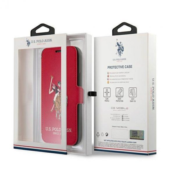 US Polo USFLBKP12SPUGFLRE Husă pentru iPhone 12 mini 5,4" czerwony/carte roșie Polo Embroidery Collection