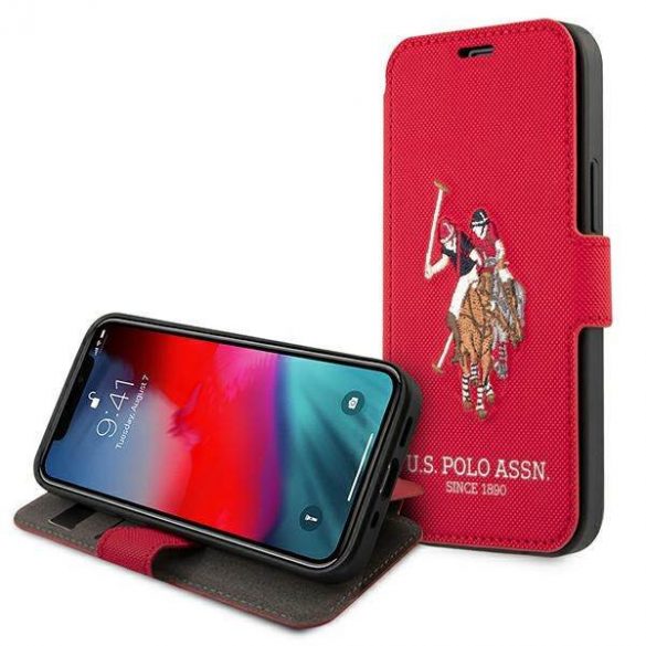 US Polo USFLBKP12MPUGFLRE Husă pentru iPhone 12/12 Pro 6,1" czerwony/carte roșie Polo Embroidery Collection