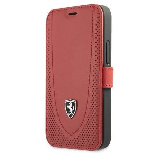 Ferrari FEOGOFLBKP12SRE Carcasa perforata Off Track pentru iPhone 12 mini 5,4" czerwony/carte rosie