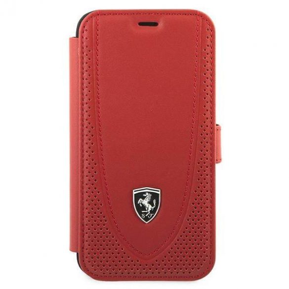 Ferrari FEOGOFLBKP12SRE Carcasa perforata Off Track pentru iPhone 12 mini 5,4" czerwony/carte rosie