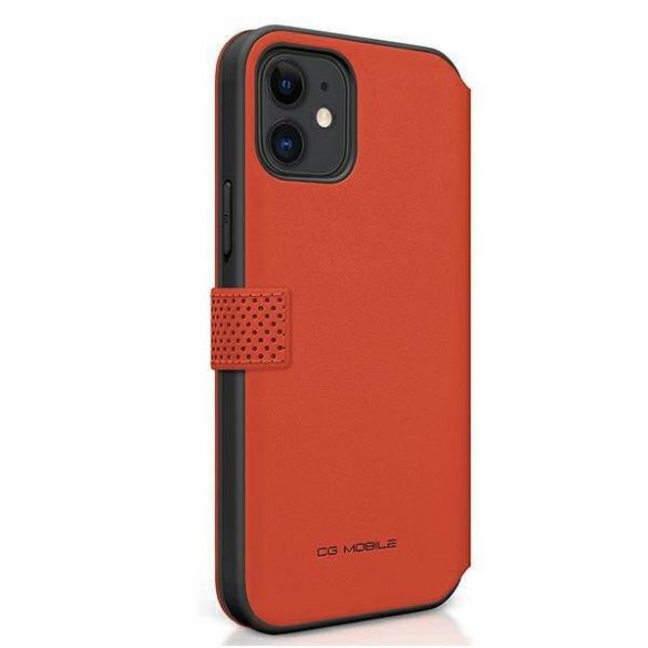 Ferrari FESPEFLBKP12SRE Husă perforată pentru iPhone 12 mini 5,4" czerwony/carte roșie On Track