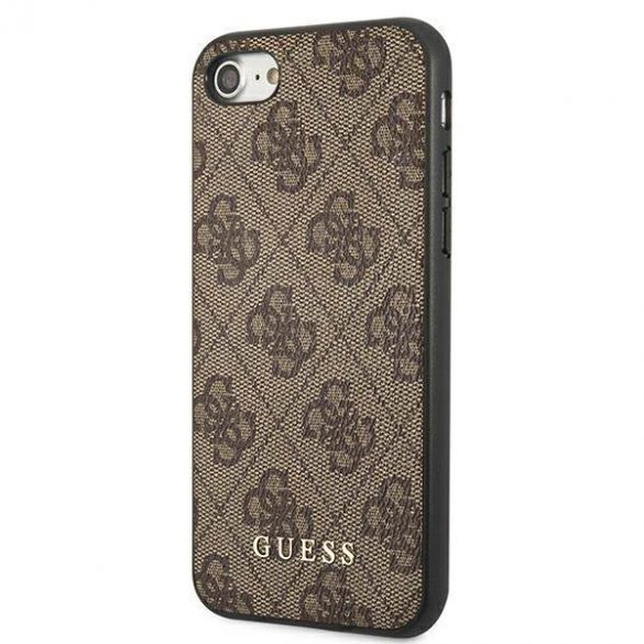 Guess GUHCI8G4GFBR iPhone SE 2022 / 2020 / 7 / 8 maro/maro husă greu 4G Metal Gold Logo husă