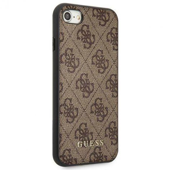 Guess GUHCI8G4GFBR iPhone SE 2022 / 2020 / 7 / 8 maro/maro husă greu 4G Metal Gold Logo husă