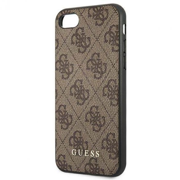 Guess GUHCI8G4GFBR iPhone SE 2022 / 2020 / 7 / 8 maro/maro husă greu 4G Metal Gold Logo husă