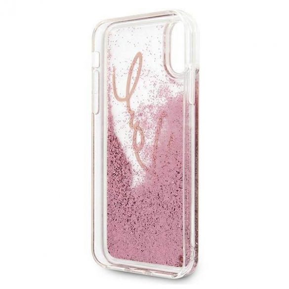 Karl Lagerfeld KLHCPXTRKSRG iPhone X/Xs rose gold/rose gold Glitter Signature husă